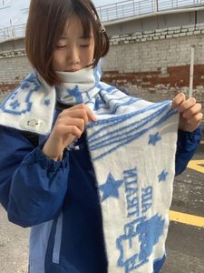 Schals 2024 Japanische Fee Cartoon Streetwear Y2k Ästhetische Mädchen Druck Schal Harajuku Zweiseitige Wärme Grunge Halstuch