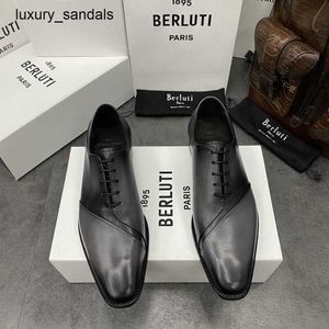 Berluti sapatos sociais masculinos sapatos de couro berlut novos homens venezia vintage emenda oxford artesanal cor polimento formal negócios rj