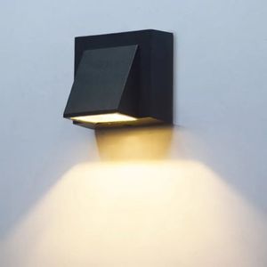 Utsökt design LED -vägglampa Enkel huvud 5W COB PORCH WALL SCONCE Lätt inomhus utomhuslandskapsbelysning AC110 220V