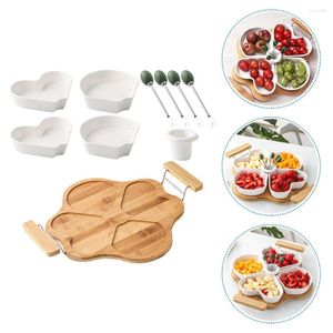 Dinnerware Sets Ceramic Fruit Plate Snack Tray With Trays Divided Home Dish Serving Storage