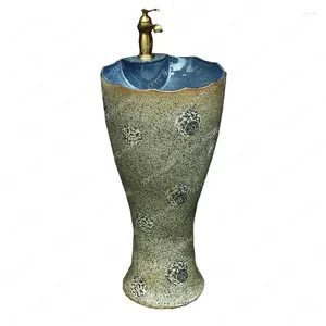 Rubinetti per lavabo da bagno Lavabo da esterno integrato su piedistallo Lavabo da terra retro per la casa