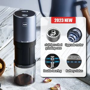 Mini Electric Coffee Bean Grinder Scalable Small Mill Stainless Steel Grinding Core USB Charge 240104