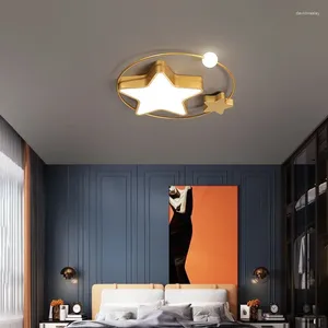 Luzes de teto moderna ouro led estrela para quarto sala estar jantar estudo criança cozinha corredor berçário casa decoração interior