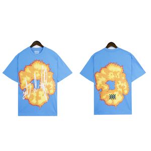 Kapok Designer Shirts Graphic Tee Mens T Shirt Polo Clothing Sports Loose T Shirt Light Blue Black Flower Shirt Womens Short Sleeped Pullover FCBR