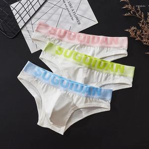 Underpants homens triângulo roupa interior puro algodão sexy calças apertadas cintura baixa esportes juventude branco personalidade minimalista