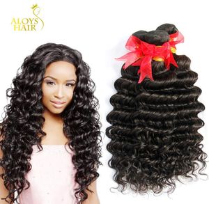 Unprocessed 8A Brazilian Deep Wave Curly Virgin Human Hair Weave Bundles Malaysian Mongolian Cambodian Indian Peruvian Hair Natura3017990