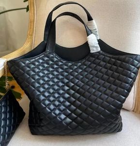Большая сумка для покупок, классическая сумка-шоппер с мини-кошельком, стеганая кожа ягненка, женская дорожная сумка, сумка через плечо, сумки-шопперы, черные сумки через плечо