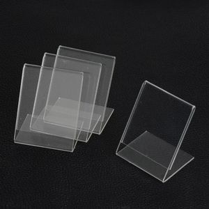 Boxes 20pcs 5*7cm Clear Namecard Advertise Display Stand Showcase Jewelry Desk Sign Label Frame Price Tag Display Business Card Holder