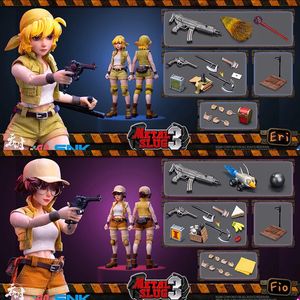 TUNSHI Studio 1/12 Metal Slug 3 Fiolina Germi Eri Kasamoto Action Figure Model 6'' Female Soldier Moveable Body Doll Full Set 240104