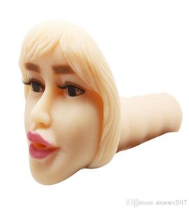 Blow Job Deep Throat Mouth Nose Male Masturbator Girl Pocket Pussy Toy Oral Silicone Sex Doll for Man Vagina9604341