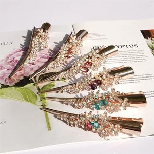 Grampos de cabelo flor cristal metal antiderrapante crocodilo clipe cabeleireiro estilo ferramenta acessórios feminino barrettes