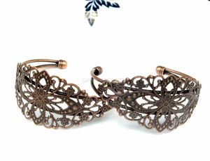 Bangle 10pcs of Antique Brass Bronze Bangle Bracelet Filigree Holds Cabochon lead and nickle free 64mm