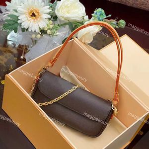 محفظة فاخرة على سلسلة Ivy Bags أعلى جودة نساء Crossbody مصمم أكياس كتف جلدية حقيقية 23.5 سم مع صندوق