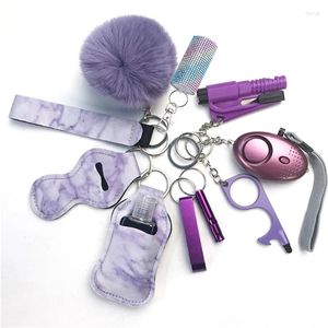 Nyckelringar 11st spray Personlig säkerhet Larm Kvinnor Wolf Defense Säkerhet Överlevnad Skydd Key Chain Accessories Produkt