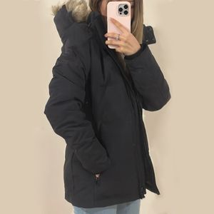 Fashion designer jacket womens coat down jackets Canadian Women Down jacket Fashion Brand Long Coat Large Pocket Fur Collar Thermal Top Female Windproof clothing z6