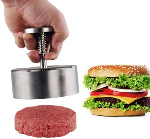 Hamburger Press Burger Patty Maker 304 Paslanmaz Çelik Domuz Sığırları Burger Izgara Griddle Et Aracı için Manuel Kalıp 240103