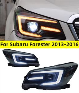 Testa Della Lampada Per Subaru Forester Fari 2013-20 16 Aggiornamento Styling Luci Diurne A LED DRL Indicatori di direzione Fascio abbagliante