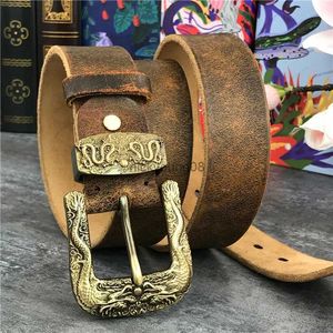 Kemerler Çin Ejderha Kovboy Pirinç Kemer Tokası Erkek Kemeri Ceinture Homme Sarı Kemer Erkek Geniş Kotlar Erkekler Deri Kemer Riem Mbt0099