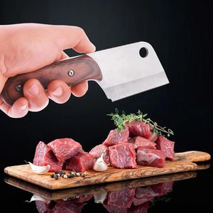 Knives Mini Chef Knife Stainless Steel Kitchen Knife Sharp Slicing Cleaver Paring Vegetables Utility Full Tang Color Wood Handle Outdoor