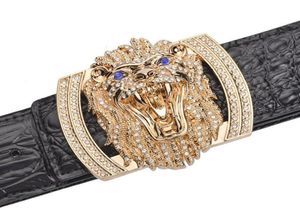 2018 New Belt Original Designer Big Buckle Leopard Belt Men Luxury Backle Belt Top Quality Fashion Mens本革ベルト7525564