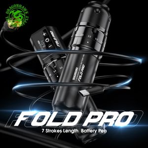 Dragonhawk Fold Pro Regulowany 7 -skoków Zmienny bezprzewodowy lub druciany Bateria RCA RCA Corless Silnik obrotowy tatuaż Pióro 240103