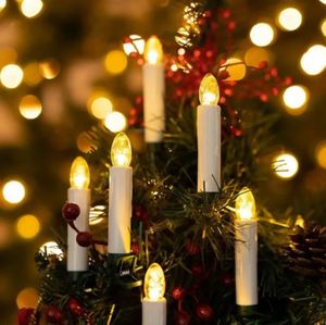 20st Candle String LED WARM VIT CLOPPON FLAMELess Cone Family Party Holiday Home Christmas Tree Decoration Light 240104