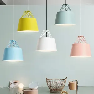 Pendant Lamps Nordic Macaron Colorful Creative Light Bedroom Bedside Lamp Cafe El Water Bar Clothing Shop Restaurant Decor Lighting
