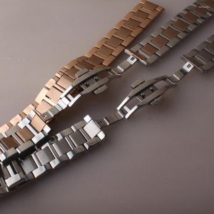 Bandas de relógio de alta qualidade 20mm 22mm inoxidável rosa pulseira de banda de ouro ajustável pulseira de luxo substituição liberação rápida barra de mola