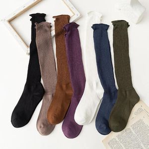 Women Socks Fashion Cotton Long Stockings Stripe High Knee Female Jk Loose Girls Dress Calcetine Medias