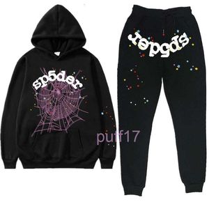 Mens Tracksuits Tracksuit Preto Sp5der 555555 Hoodie Homens Mulheres Spider Web Impressão Calças e Com Capuz Streetwear Young Thug Pulôver Conjuntos 230303 P3K5