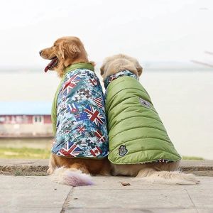 Hundkläder kappa jacka varm vinter reversibel stor stor kläder labrador gyllene retriever samoyed husky rottweiler husdjurskläder