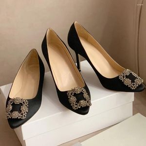 Kleid Schuhe Damen Pumps Echtes Leder Damen Party Spitze Zehen Dünne Absätze Verkaufen Luxusmarken Casual