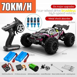 RC CAR OFF Road 4x4 High Speed ​​70kmh Remote Control med LED -strålkastare Brushless 4WD 116 Monster Truck Toys for Boys Gift 240103