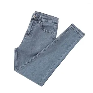 Женские джинсы Vintag, простые однотонные модные тонкие брюки-карандаш с высокой посадкой, универсальные узкие эластичные женские джинсовые брюки
