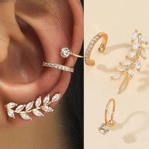 Ryggar örhängen bohemian ingen piercing kristallörat manschett wrap stud clip för kvinnor tjej trendig falsk brosk örhänge smycken gåva