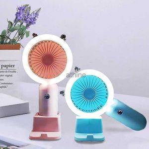 Electric Fans Portable Fan USB Rechargeable Mini Fan With Three-speed Electric Hand Fans For Home And Travel Camping Night Light Cooler YQ240104