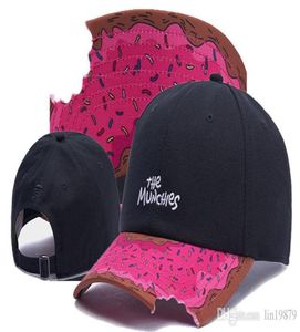 Boné de beisebol Sons pink the MUNCHIES falta de ângulo Moda Snapback Hip hop Caps Curva viseira 6 painéis Chapéus casquette de marque8859963