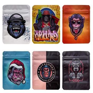 Confezione Borsa con cerniera Confezione Gorilla da 35 grammi Custodia in plastica Ijqsr