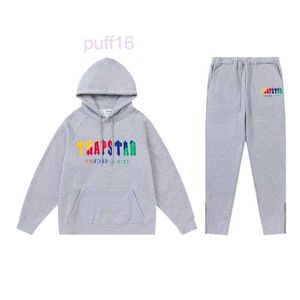 Tracksuit Trapstar Mens Hoodie Womens Set Designer Embroidery Letter Luxury Black White Grey Rainbow Color Sammesmode Bomull Kort Svart Size Qiqd