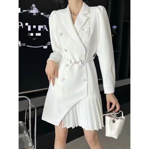 Designer-Freizeitkleider mit V-Ausschnitt, langärmelig, bedruckt, hohe Taille, enges Kleid, Straßenmode, Persönlichkeit, Damen, Vestidos, Bürokleid 207