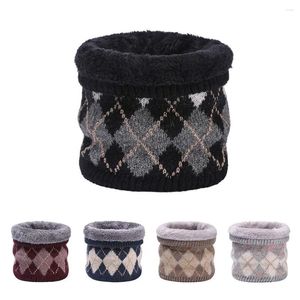 Bandanas Fleece Lined Knitted Scarf Trendy Windproof Thick Circle Loop Scarves Double-Layer Winter Neck Gaiter For Women & Men