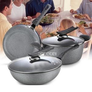 Pannor Ankomstkök Non - Stick Pan Three Piece Pot Set BNS -78566 Induktion Cooker Gas Cooking Home Set Combination