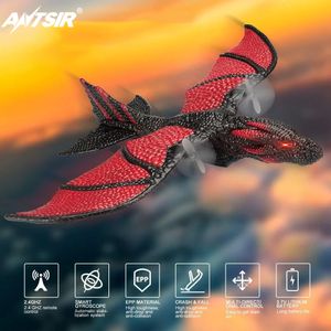 RC Dinosaur Plane EPP Anti-wear Foam RC Glider 2.4G 2CH Fixed Wingspan Airplane with Gyro System Dragon Plane Gift Toys for Kids 240103