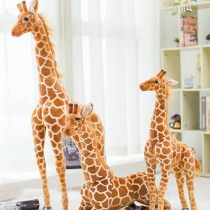 Djur 50120 cm tecknad gigantstorlek giraff plysch leksaker söta fyllda djur mjuk docka barn tillfredsställande födelsedagspresent grossist