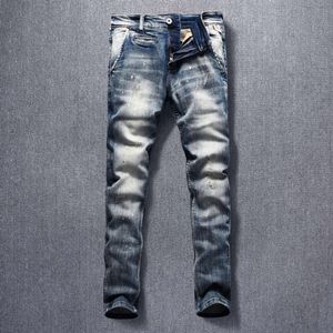Европейские и американские мужские джинсы Treet Fahion в стиле ретро Ditreed Wahed Hot Elling для внешней торговли Гонконг Tyle Elatic Lim Fit