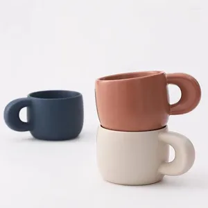 Mugs Ins 250ml Personalized Coffee Mug Thick Handle Ceramic Water Milk Juice Oat Meal Breakfast Cups Nordic Style Design