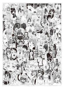 Araba Sticker 10/50/100pcs Anime Seksi Pinup Kız Hentai Waifu Dizüstü Bilgisayar Telefon Kılıfı Gitar Araba Kaykay Siyah ve Beyaz Decal4738462