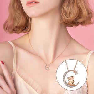 Naszyjniki wiszące Sterling Srebrny naszyjnik dekoracyjny łańcuch modny dla kobiet prezent S925 Miss Moon Choker