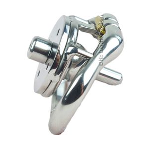 Stainless Steel Male Super Small Chastity Devices Metal Ball Cage Penis Covers with Urethral Tube Stealth Locks Sex Toys for Men