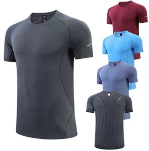 LL-R661 Homens Yoga Outfit Ginásio Camiseta Exercício Fitness Wear Sportwear Trainning Basquete Correndo Camisas de Seda Gelo Outdoor Tops Manga Curta Elástica Respirável34636